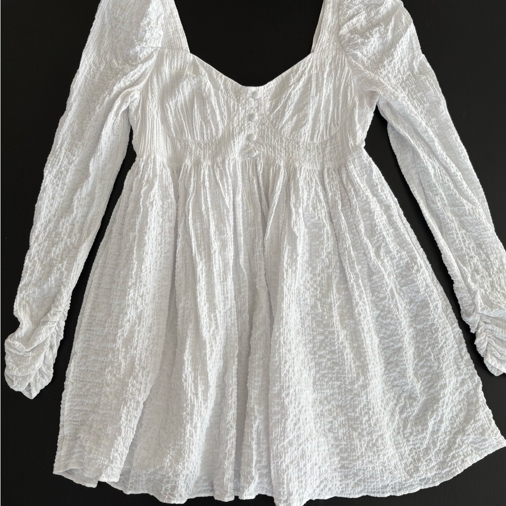 ASOS Textured White Long sleeve dress size 8